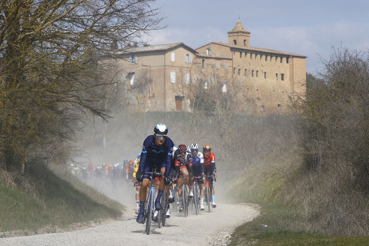 Strade Bianche 2022 16th Edition Siena Siena 184 km 05032022 Mathias Norsgaard DEN Movistar Team photo Luca BettiniSprintCyclingAgency2022