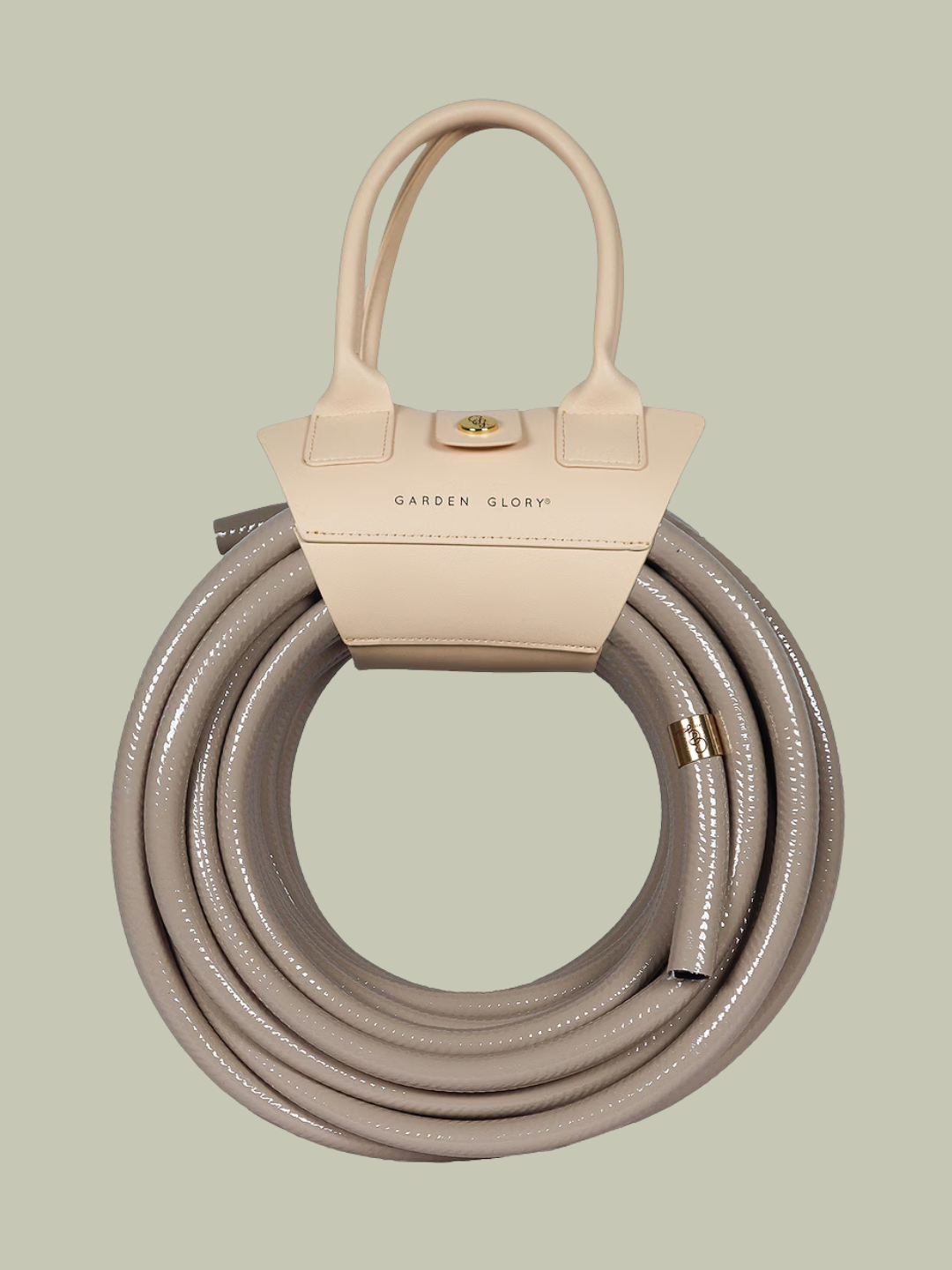 A beige garden hose from Garden Glory
