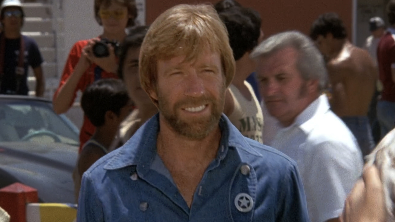 Chuck Norris starring as J.J. McQuade in the Lone Wolf McQuade (1983).