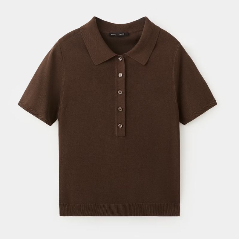 Mango , Knitted Polo-Neck Sweater