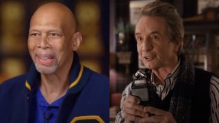 Kareem Abdul-Jabbar on CBS Sunday Morning/Martin Short on Only Murders in the Building (side by side) 