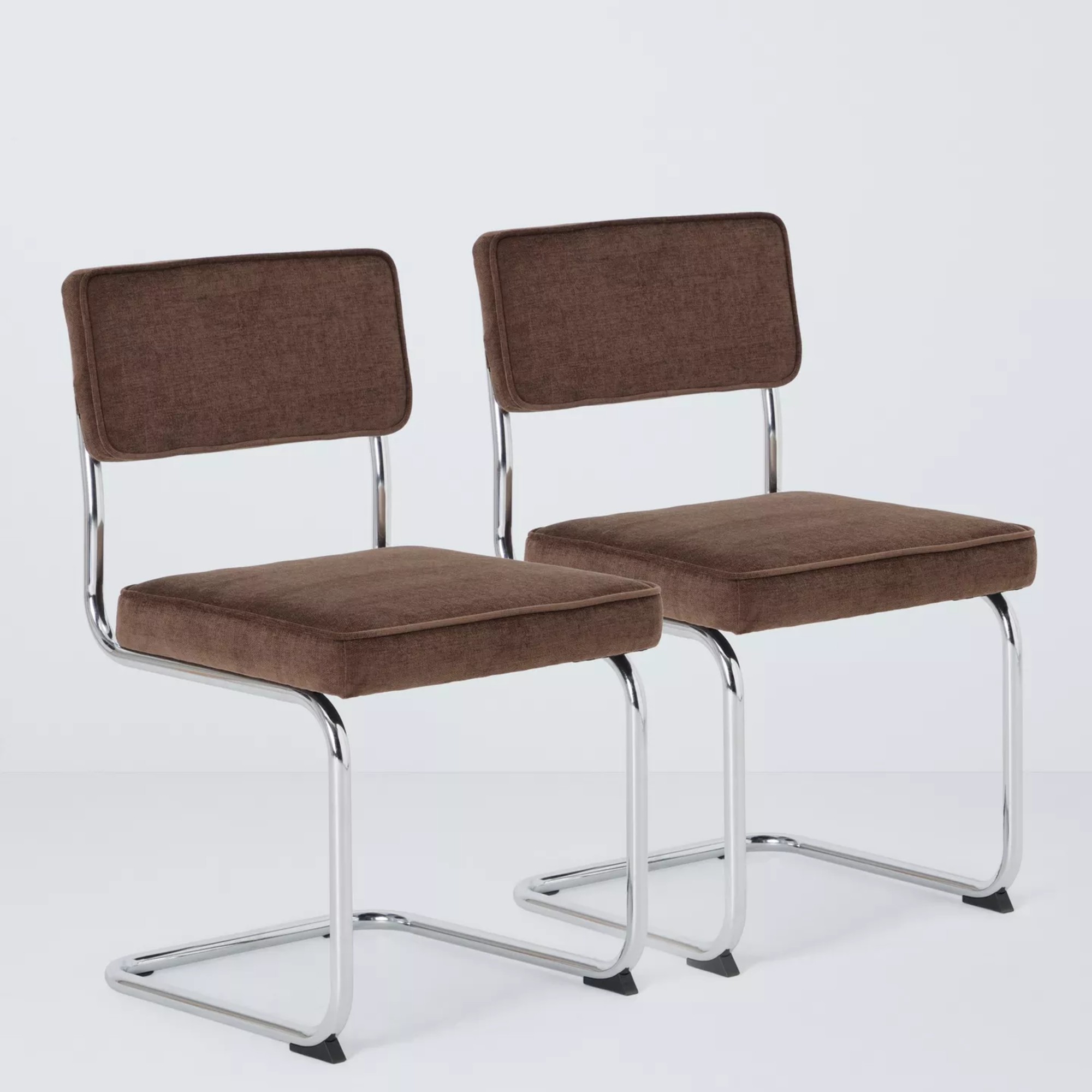 John Lewis Cantilever Dining Chair, Set of 2, Cocoa