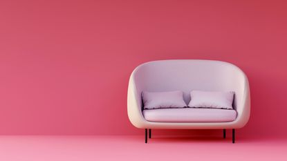 empty pink sofa 
