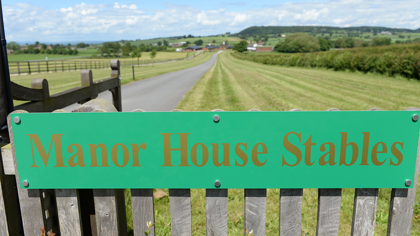 The entrance to Michael Owen's Manor House Stables