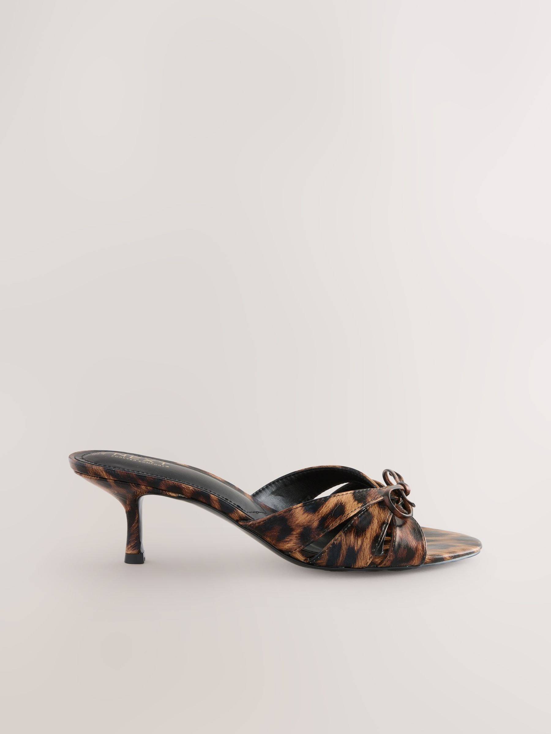 Leopard Forever Comfort® Bow Cutout Open Toe Mules
