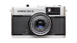 Olympus Trip 35 against a white background