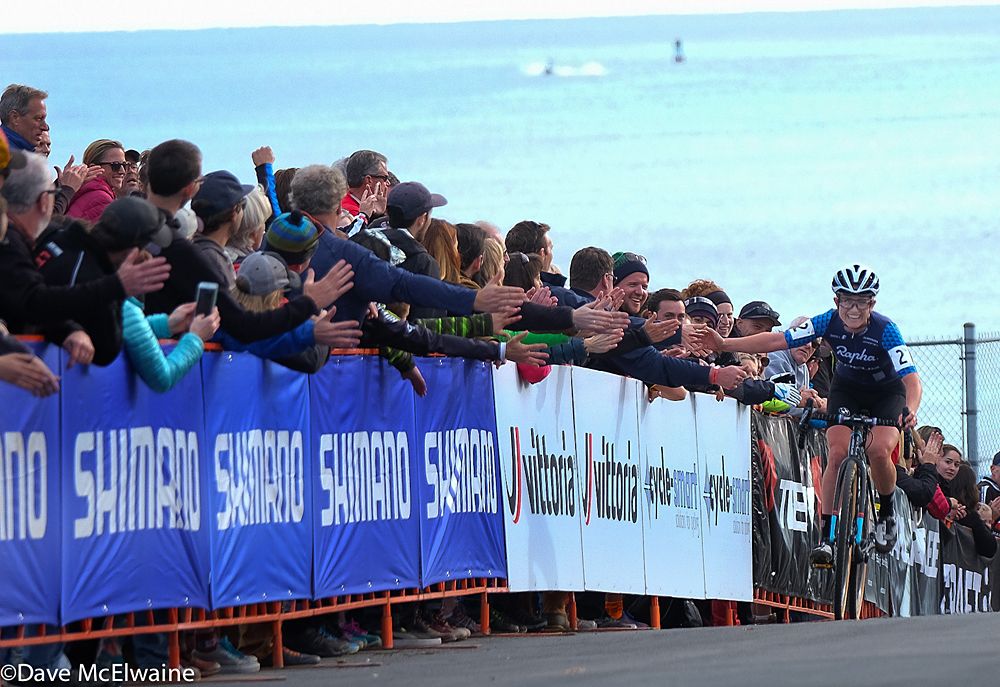 Ellen Noble (Aspire Racing) being congratulated by the crowd at Gloucester
