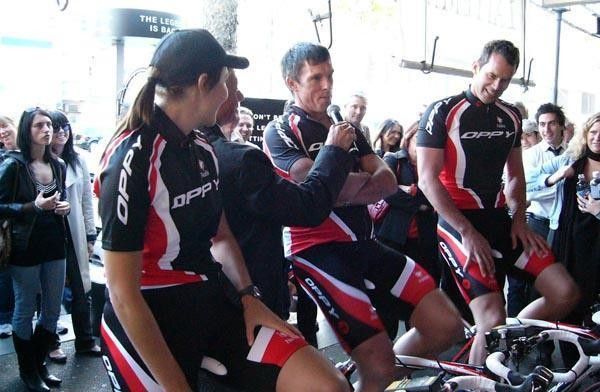 He was close - but no cigar. Phil Anderson offered polite excuses as to the closeness of the result. At a similar launch the previous day in Melbourne, an Aussie Rules footballer actually finished in front of the cycling legend.