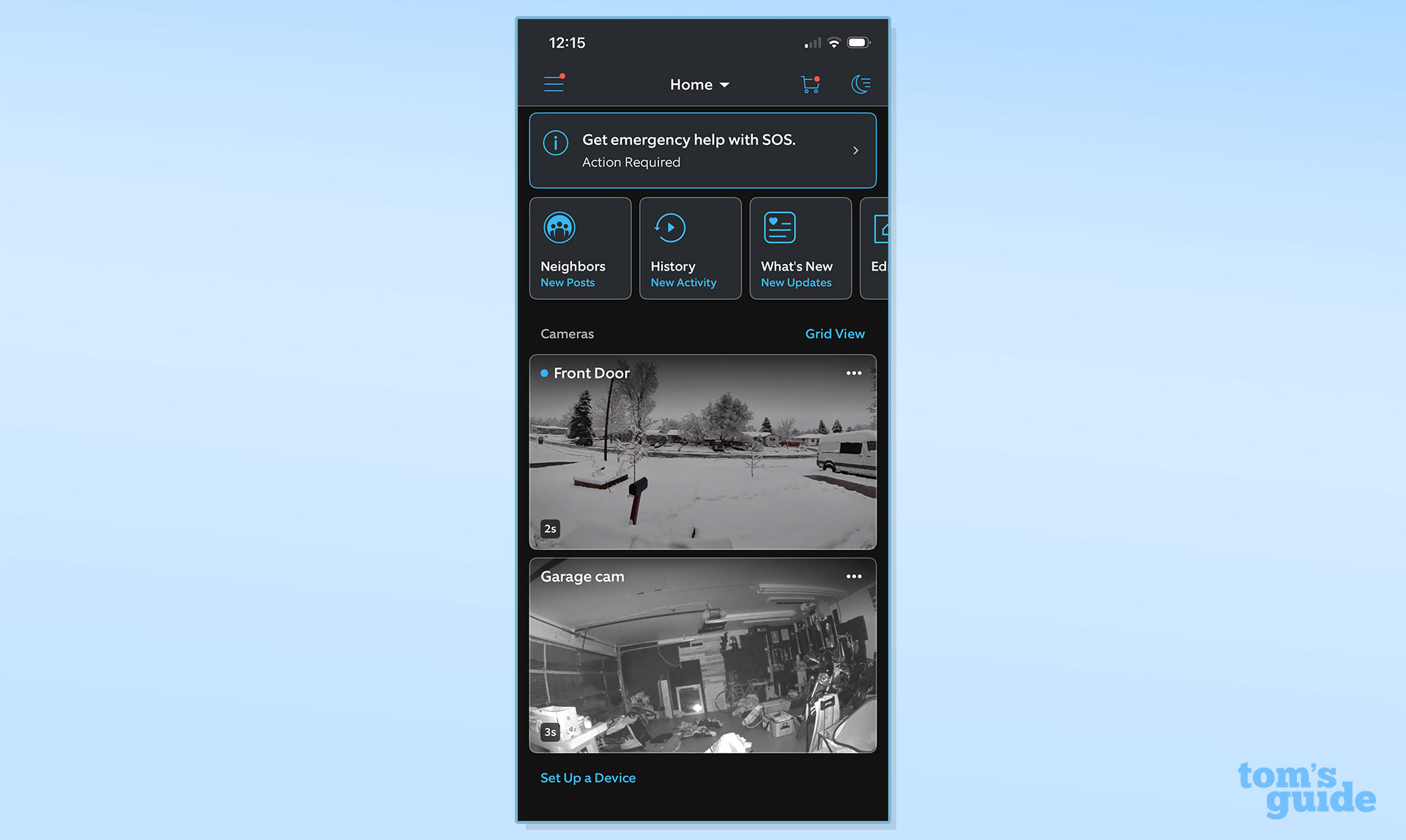 Screenshot of the Ring Indoor Cam Plus app
