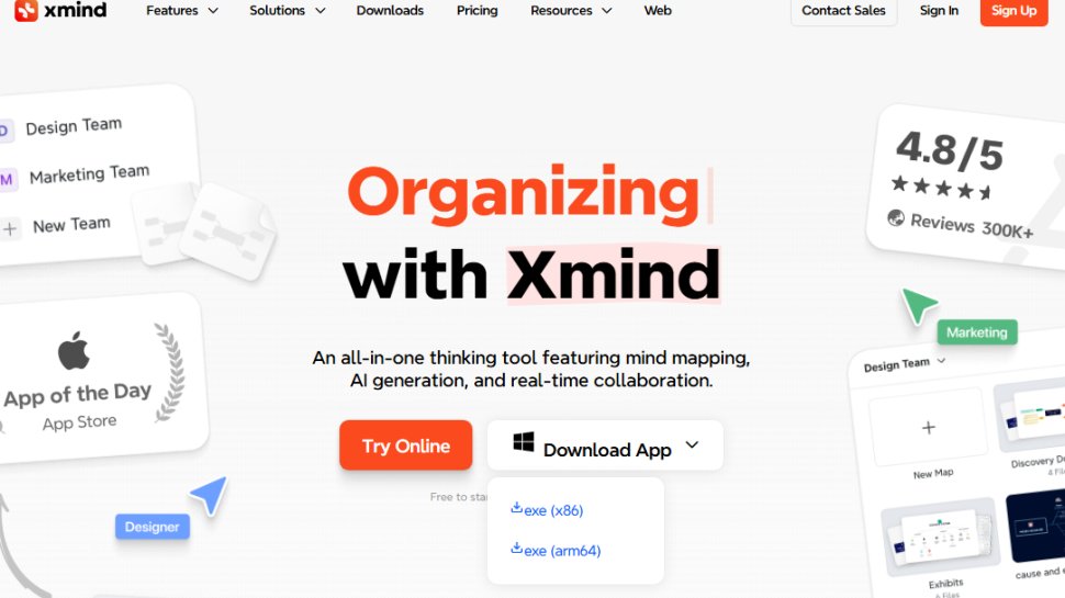 Website screenshot of XMind (July, 2025)