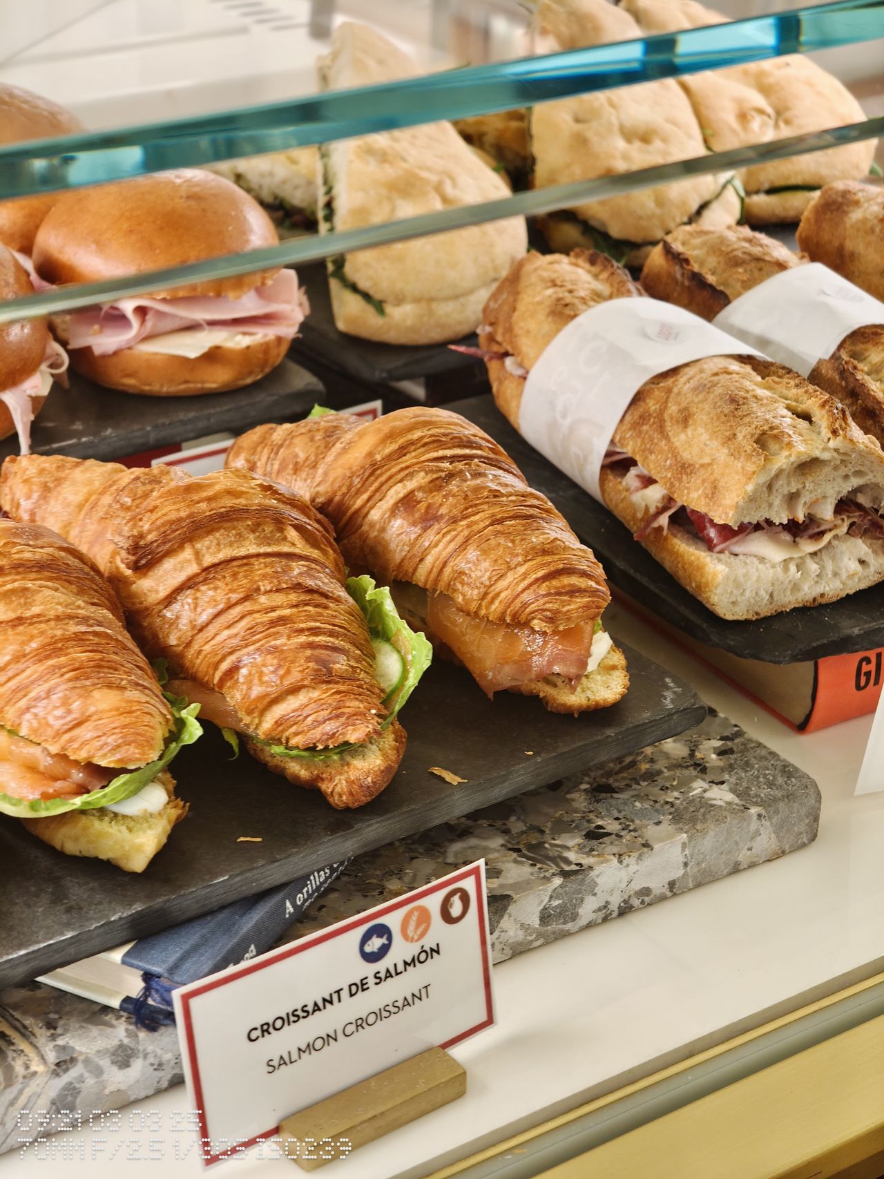 Close up of sandwiches in a store