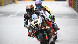 British rider Peter Hickman rides during the qualifying session of the 56th Macau Motorcycle Grand Prix in Macau