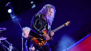 Kirk Hammett of Metallica performs onstage during Global Citizen Festival 2022: New York at Central Park on September 24, 2022 in New York City.