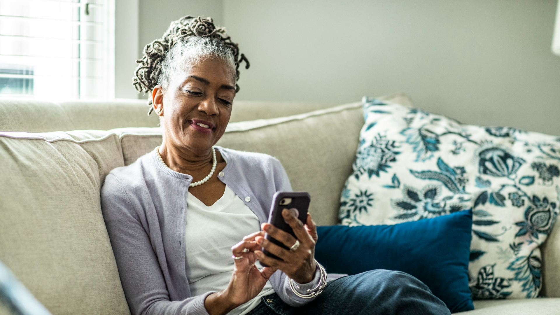 woman using phone