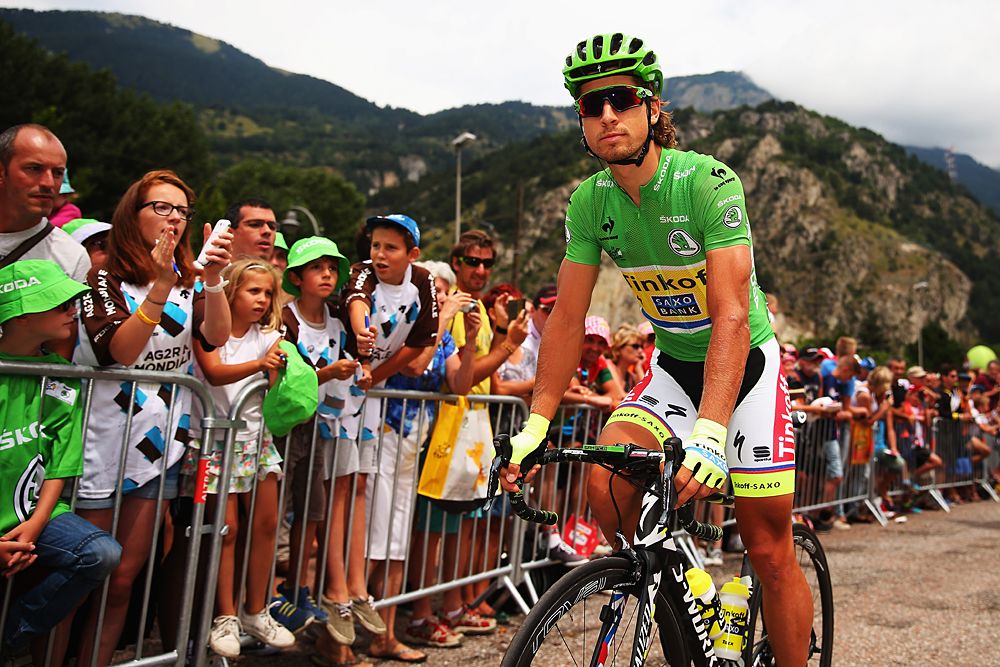 Green jersey wearer Peter Sagan (Tinkoff-Saxo)
