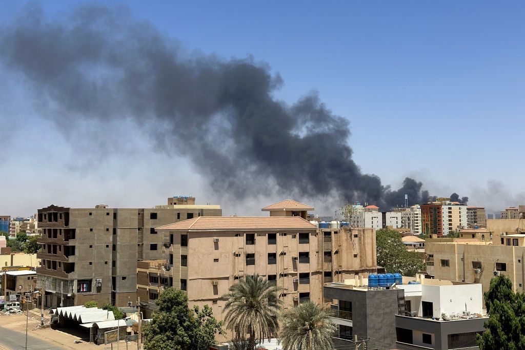 Smoke billows as fighting continues in Sudan. 