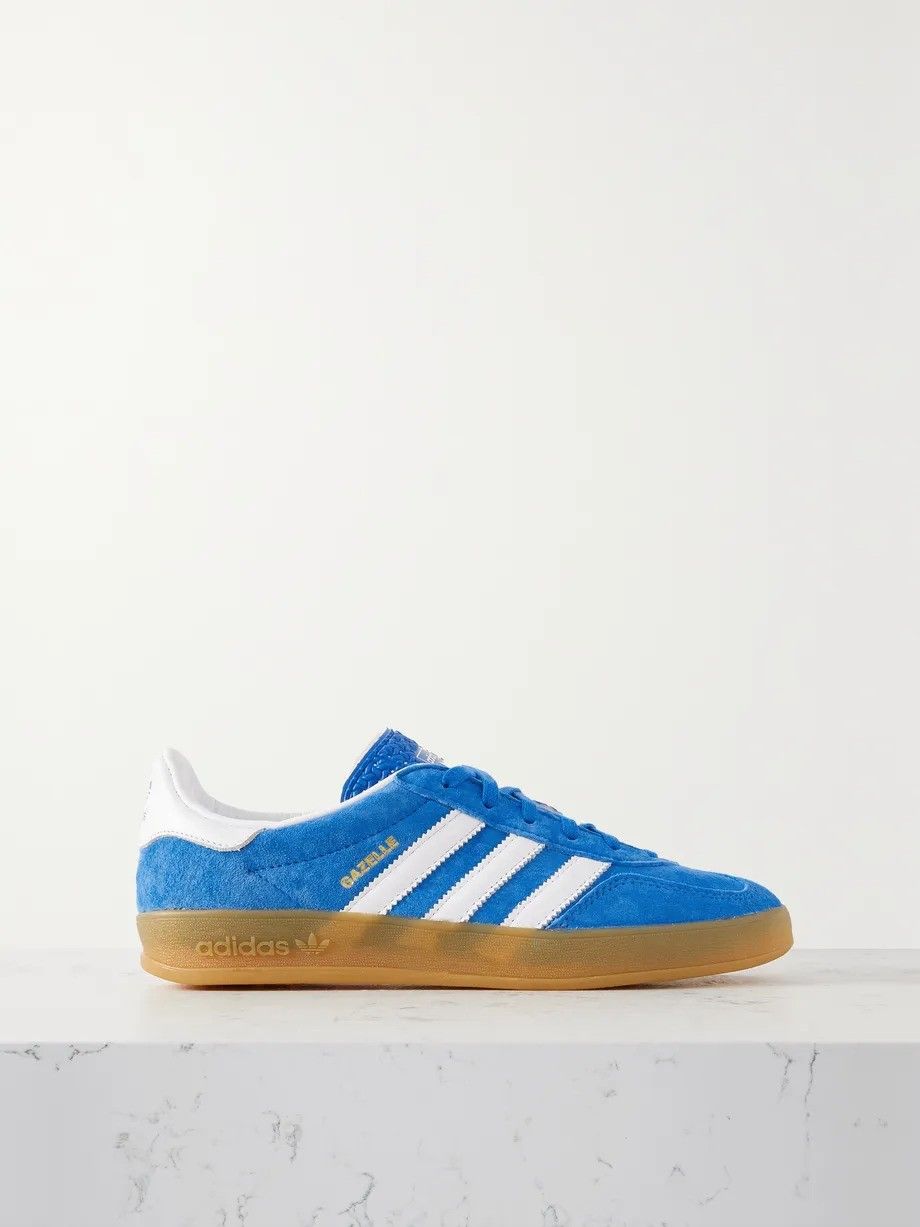 ADIDAS ORIGINALS, Gazelle Indoor Leather-Trimmed Suede Sneakers