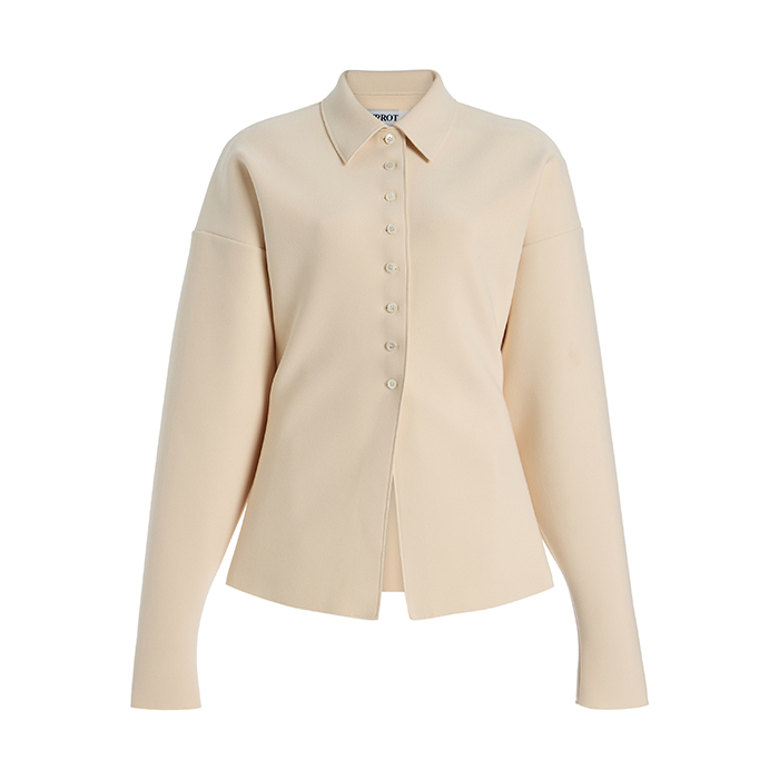 BIRROT, Collared Crepe Cardigan