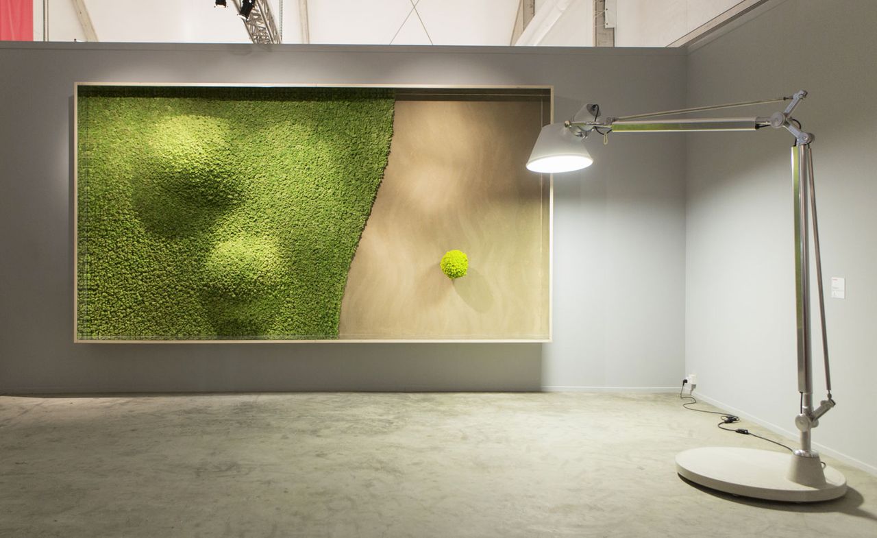 Installation view of &#039;Green Dunes&#039; green vegetal wall