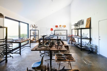 Design prototypes by Charles and Ray Eames at the Eames Ranch