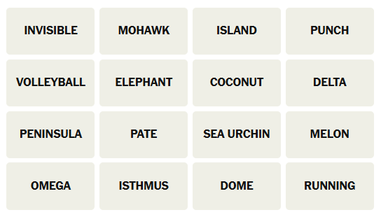 The New York Times Connections puzzle on Monday June 8, 2026