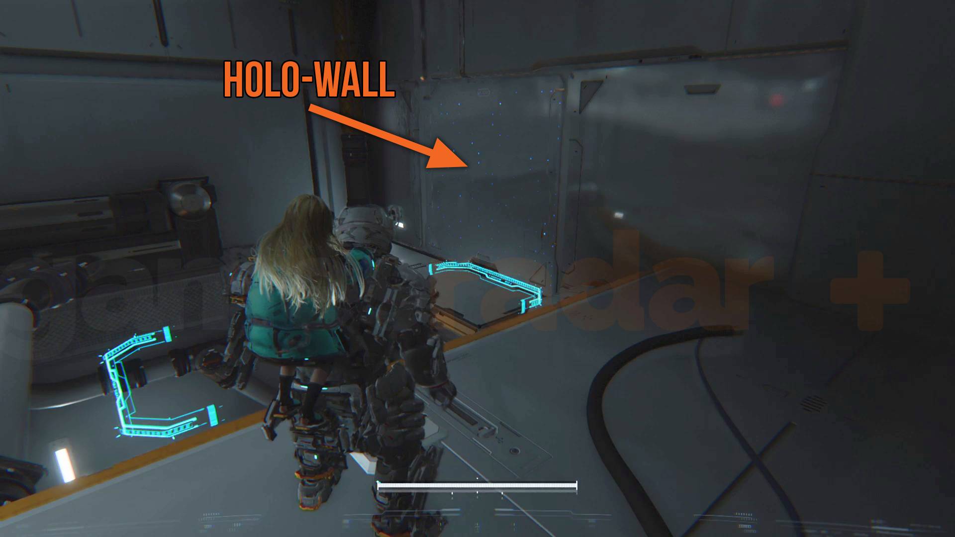 Pragmata Solar Power Plant illusory holographic wall in the concourse