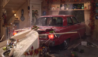 fuller house stephanie drives car into kitchen