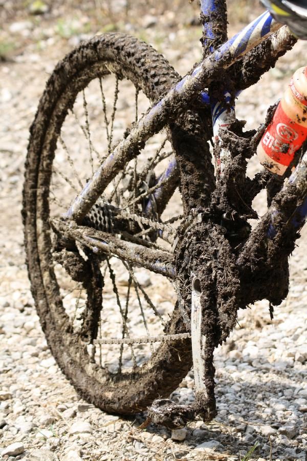 The mud made for difficult conditions