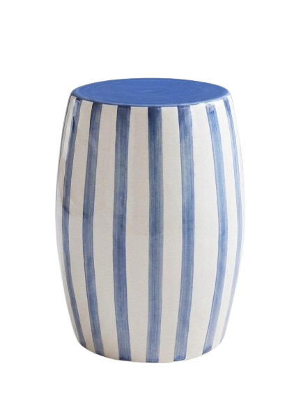 Beatrice Striped Ceramic Indoor Outdoor Side Table