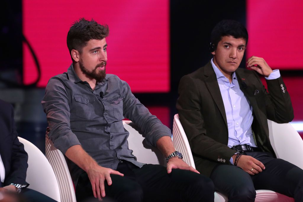 Peter Sagan and Richard Carapaz at the 2020 Giro d'Italia presentation