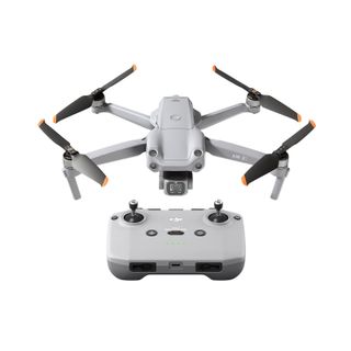 DJI Air 2S drone and controller on a white background.