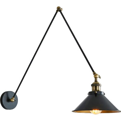 black wall light with adjustable arm from Dunelm