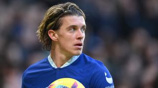 Conor Gallagher of Chelsea looks on during the Premier League match between Chelsea and Crystal Palace at Stamford Bridge on January 15, 2023 in London, United Kingdom.