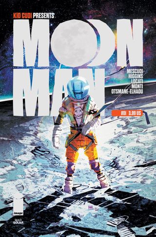 an astronaut stands on the moon in a spacesuit