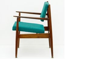 Blue wooden armchair