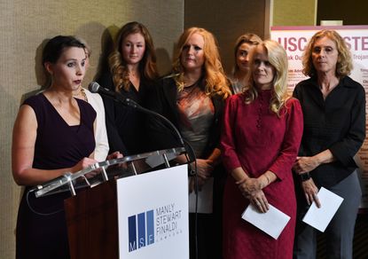 A group survivors of alleged sexual assault by gynecologist Dr. George Tyndall at USC.