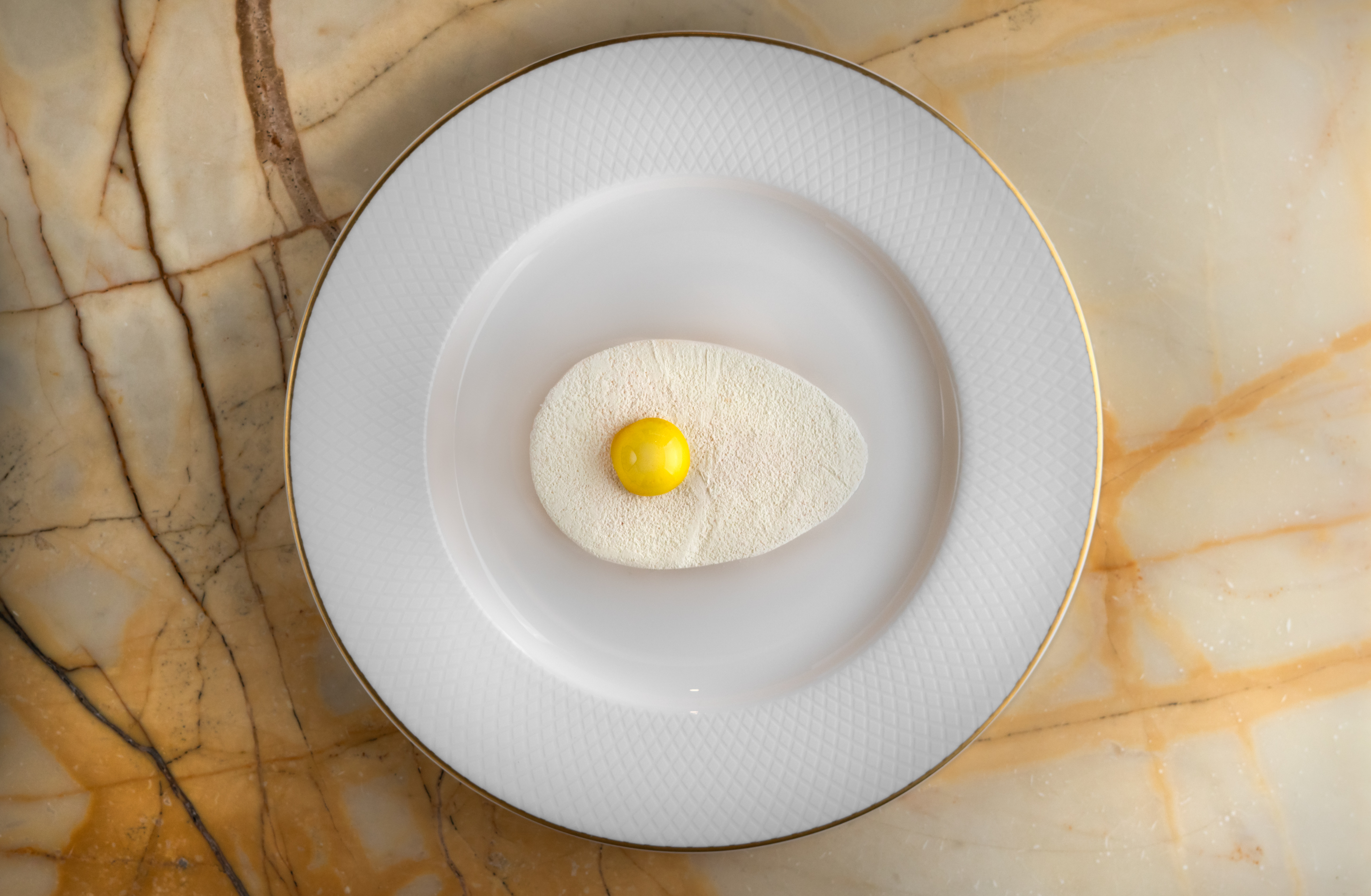 Hotel Café Royal Easter meringue shaped like a fried egg