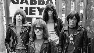 The Ramones in an alley in Liverpool, 1977