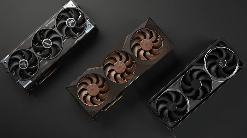 Noctua&#039;s RTX 5080 GPU on a black table