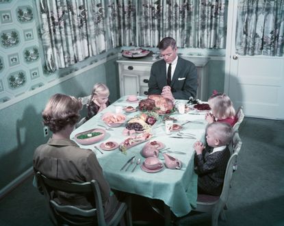 If your family dinner looks nothing like this, you're not alone.