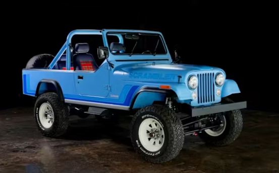 A blue 1982 Schwab Scramble 4x4 vehicle