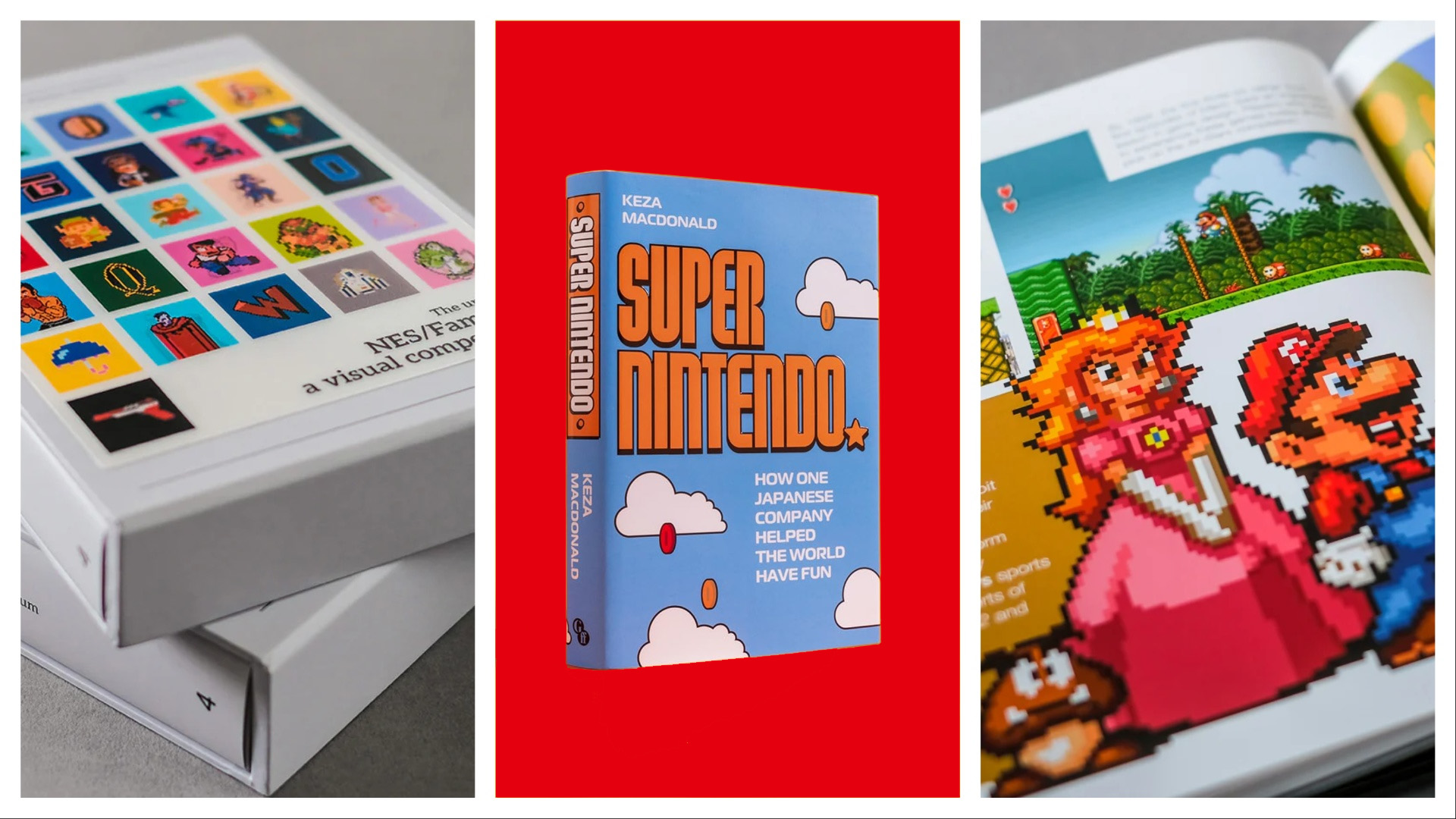 A selection of books about Nintendo