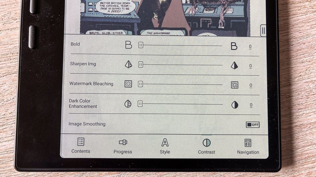 Style options for comics and graphic novels on the Boox Go Color 7 Gen II