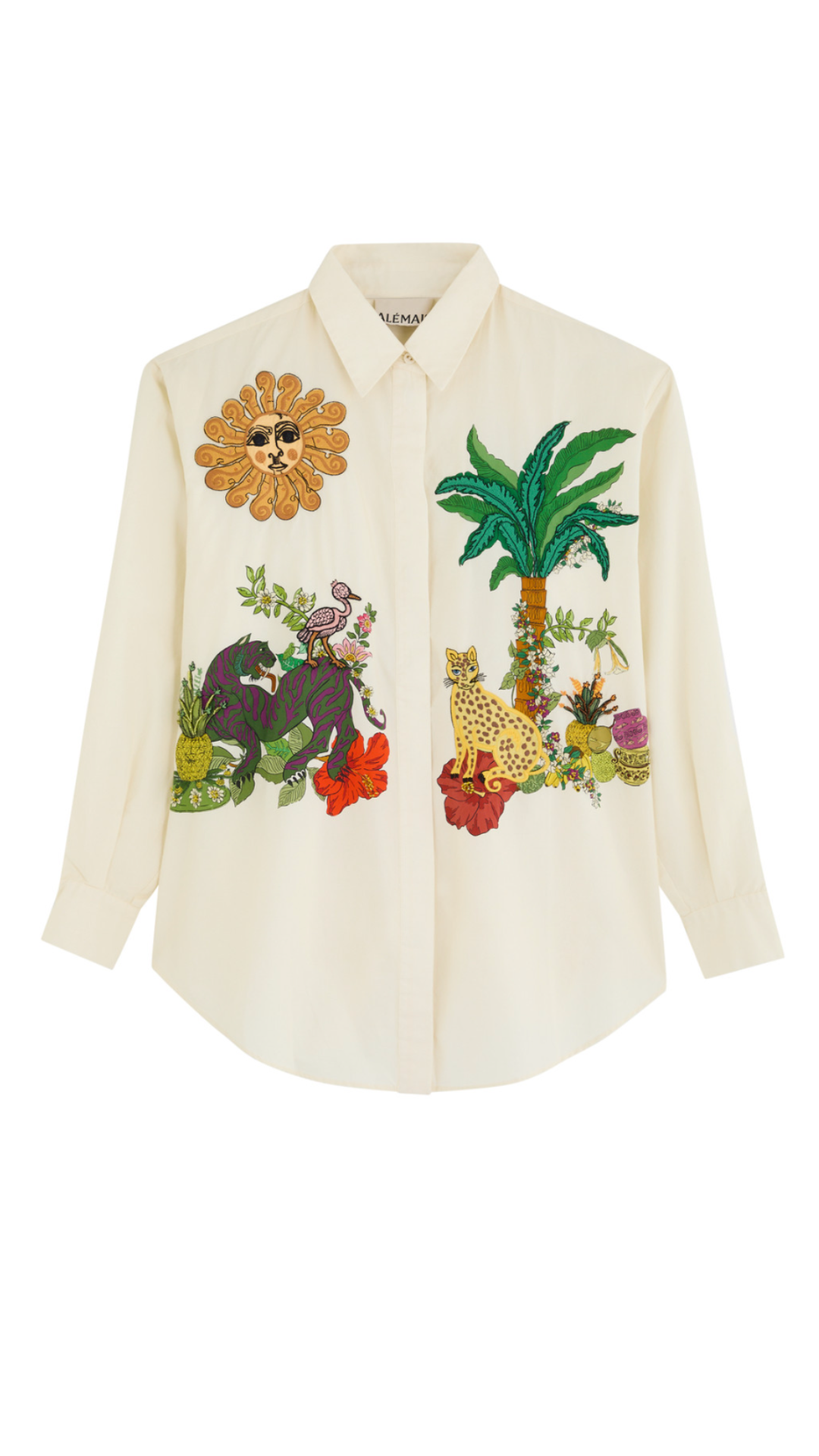 ALEMAIS, Tiger Embroidered Cotton Shirt