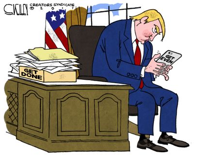 Political cartoon U.S. Trump Twitter congress