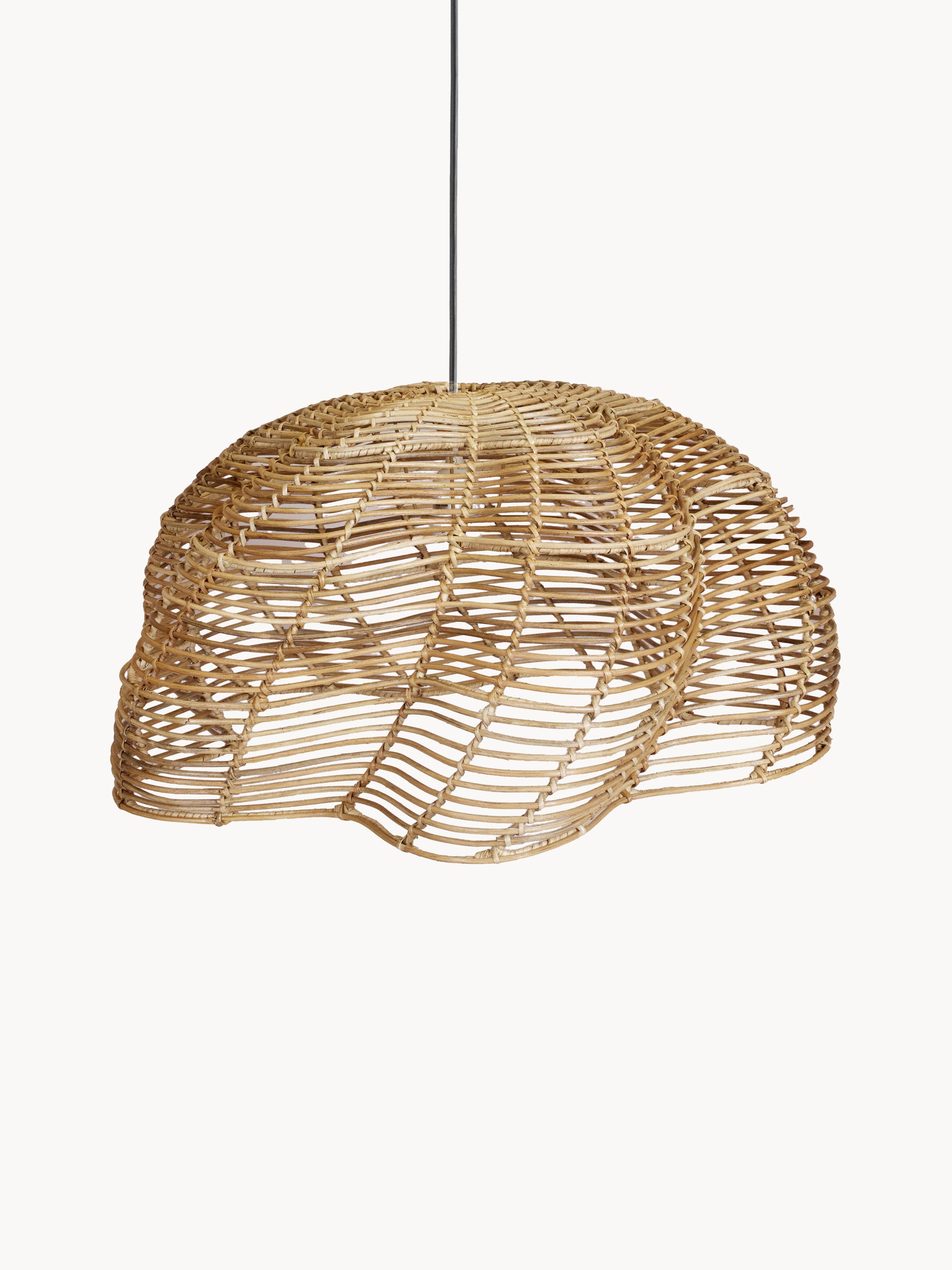 Outdoor Rattan Pendant Light Mayla, Various Sizes &amp;ndash; &amp;Oslash; 53 Cm X H 32 Cm &amp;ndash; Beige
