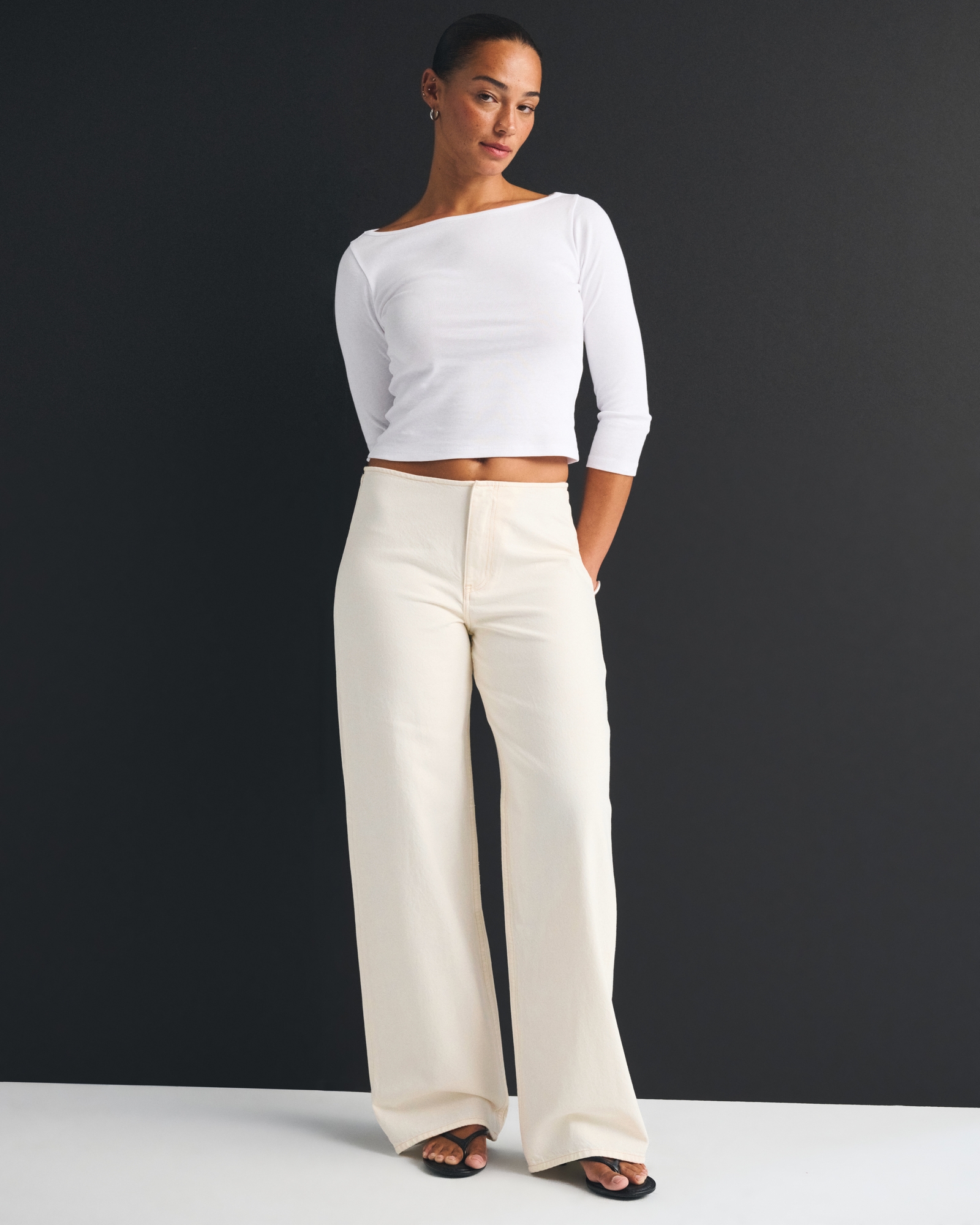 Abercrombie, Curve Love Low Rise Waistless Ultra Loose Jean