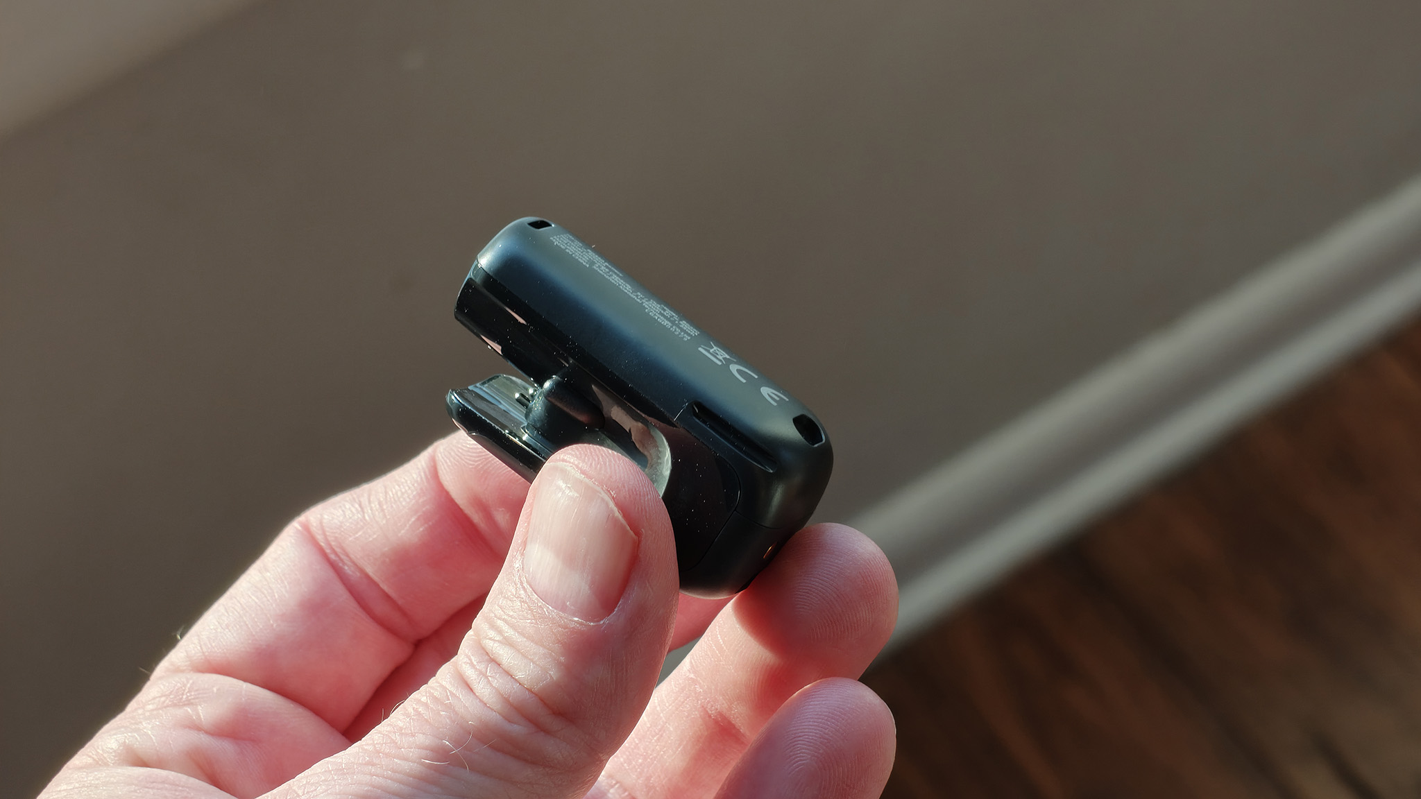 Holding a BoboVR CG2 battery
