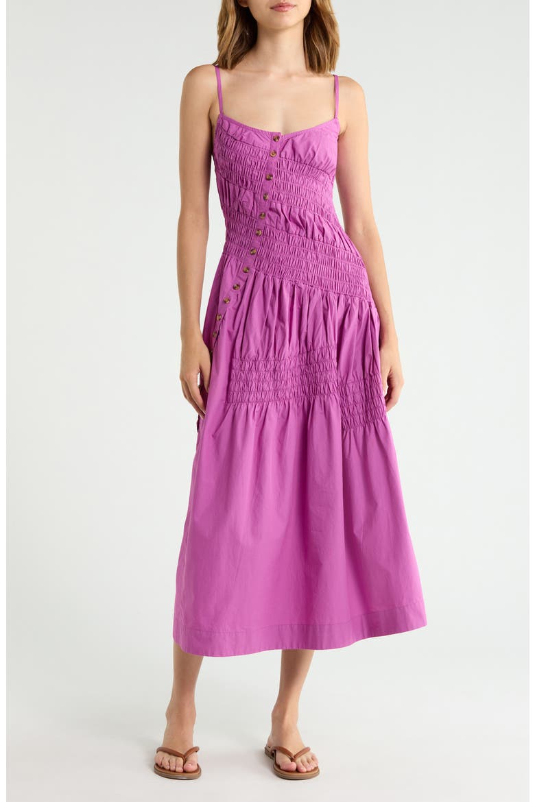 Lyra Sleeveless Shirred Midi Sundress