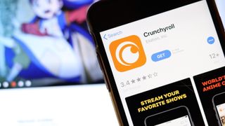 Crunchyroll app in the App Store on a smartphone screen